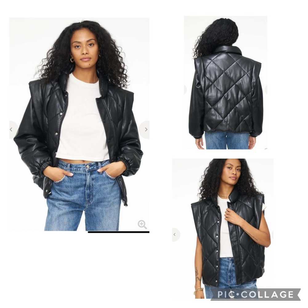 Pistola Callista Puffer Jacket with Removable Sleeves. NWT